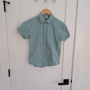 ✨4 for 12 American Apparel Teal Button-Up Shirt Short Sleeve | Size S